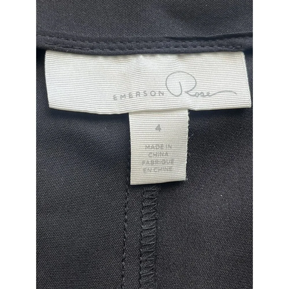 Emerson Rose Women's Black Knit Twill Woven Ankle Slim Pants Trousers Size 4 - Picture 3 of 14